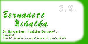 bernadett mihalka business card